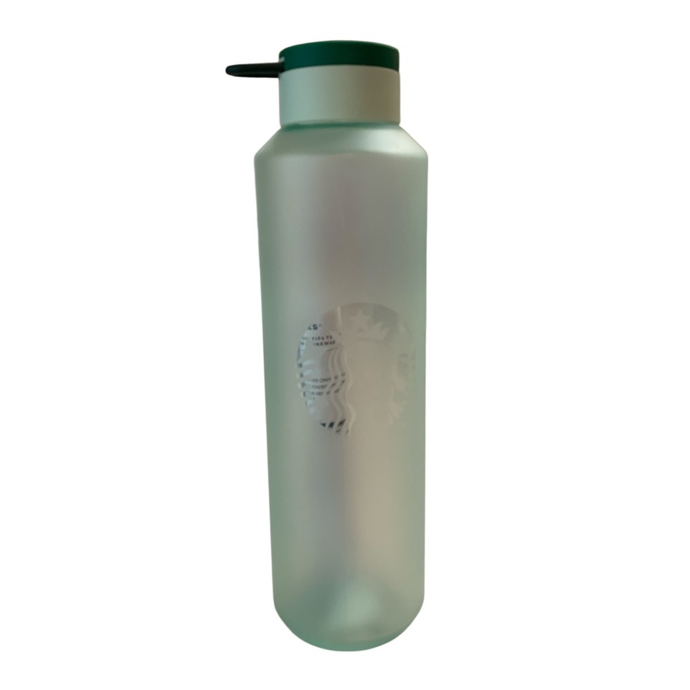 Starbucks Siren Soft Touch Plastic Water Bottle, 24oz Green Frosted Tumbler NWT